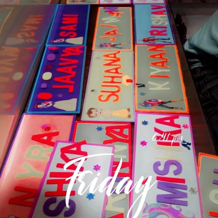  Name plate making for kids party